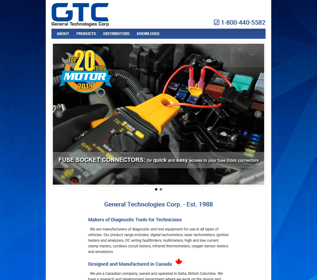 Screenshot of Old GTC Website