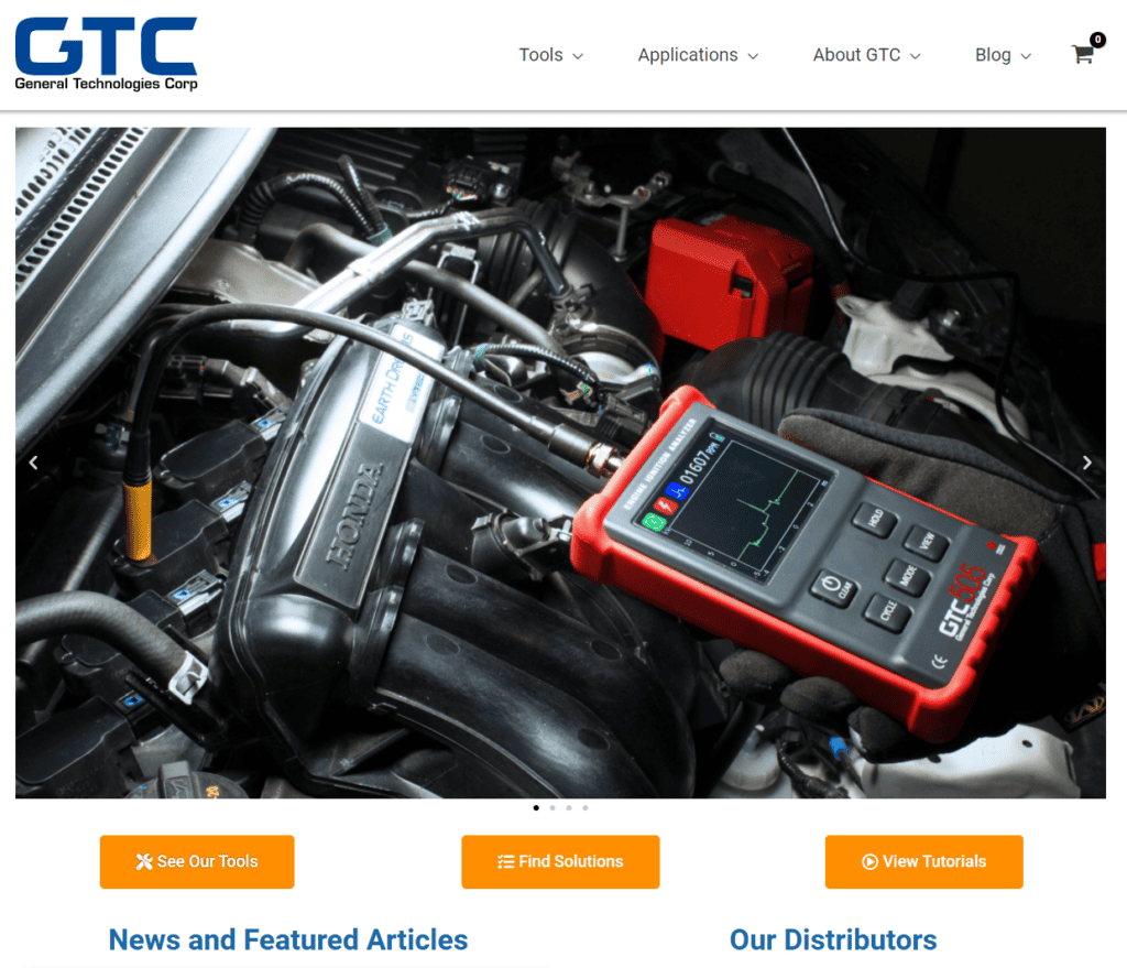 screenshot of current GTC website