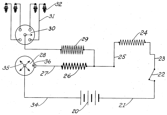 schematic diagram of Kettering distributor ignition system