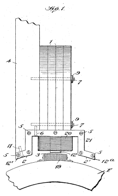 diagram of magneto coil and magnet arrangement